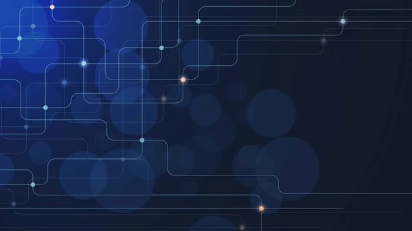 Noktaları ve çizgileri birleştiren soyut bir bağlantı. Ağ bağlantısı, dijital veri görselleştirmesi, sosyal ağ ve iletişim teknolojisi kavramı. Vektör illüstrasyonu.