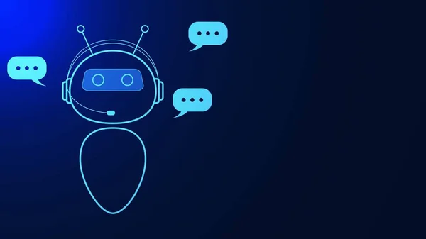 Chatbot yapay zeka yapay zekasıyla sohbet ediyor. Kullanıcı sorusu ve cevaplaması için sanal asistan alındı. Vektör illüstrasyonu.