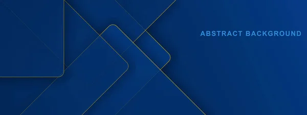Soyut gradyan mavi, geometrik üçgen şekilli, altın çizgiler ve gölge arkaplan. Modern kağıt kesim dokusu konsepti. Vektör illüstrasyonu.