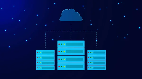 Hosting Host Server Storage Concept Data Exchange Service Cloud Computing Stock Vector