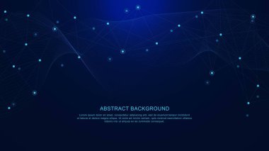 Noktalar ve çizgiler ile soyut geleceksel ağ bağlantısı arkaplanı. Küresel iş ya da iletişim, bilim ve teknoloji geçmişi. Vektör illüstrasyonu.