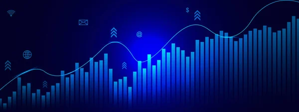 İş ve finansal büyüme kavramı. Eski ticaret, mali yatırım geçmişi için mum çubuklu borsa. Vektör illüstrasyonu.