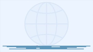 Edebiyat ve kitap referansı, bilgi, kitap kütüphanesi ve eğitim kavramı için kalem, arama çubuğu ve baloncuk sohbeti içeren kitap yığını. Düz animasyon video klibi.