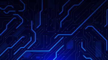 Devre kartı dokusuna sahip soyut gelecek teknolojisi. Bilgisayar ana kartı, iletişim ve elektronik mühendislik konsepti. Vektör illüstrasyonu