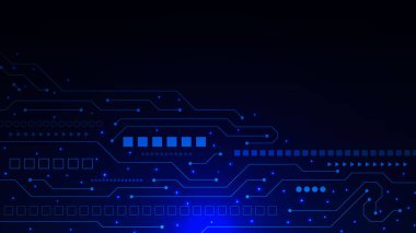 Elemen şekilli soyut fütüristik devre çizgileri. Yüksek bilgisayar teknolojisi, iletişim ve ağ bağlantısı kavramı. Vektör illüstrasyonu