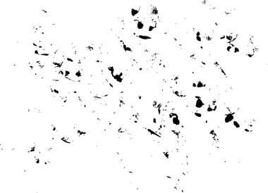 Düzensiz boya lekeleri olan Grunge dokusu ve beyaz arka planda izole edilmiş grafik tasarım için çizikler. Vektör illüstrasyonu.