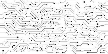 Beyaz arka planda soyut teknoloji elektronik devre kartı dokusu. Dijital teknoloji konsepti için devre hattı bağlantısı. Vektör illüstrasyonu