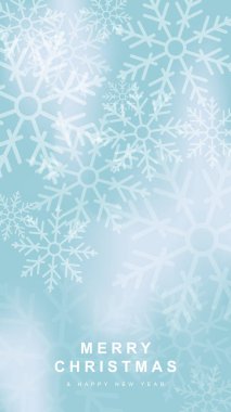 Mutlu Noeller ve mutlu yıllar tebrik kartı geçmişi. Kar taneli minimalist davetiye. Soason 'un kartı için uygun. Vektör illüstrasyonu