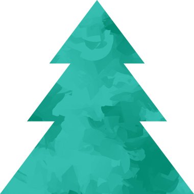 Beyaz arka planda izole edilmiş suluboya Noel ağacı çizimi. Vektör illüstrasyonu