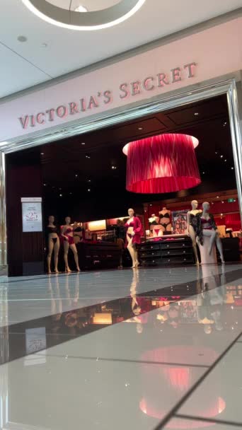 Mannequins Zijn Gekleed Ondergoed Guildford Town Center Victorias Secret Lingerie — Stockvideo