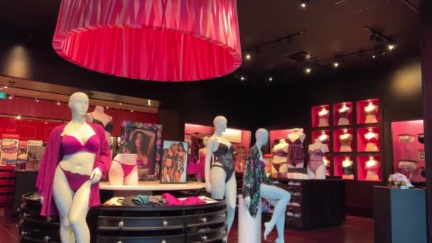 Manequins Estão Vestidos Roupa Interior Guildford Town Center Victorias Secret — Vídeo de Stock