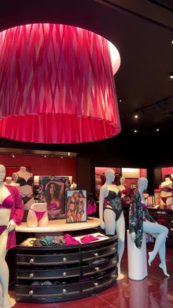 Манекены Одеты Нижнее Белье Guildford Town Center Victorias Secret Lingerie — стоковое видео