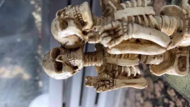 Esqueletos Sem Pernas Dão Uma Olhada Selfie Telefone Celular Eles — Vídeo de Stock