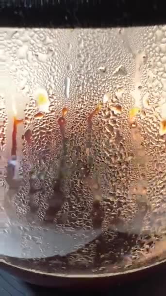 Скляний Кавовий Сервер Помилився Від Гарячої Води Яка Варила Каву — стокове відео