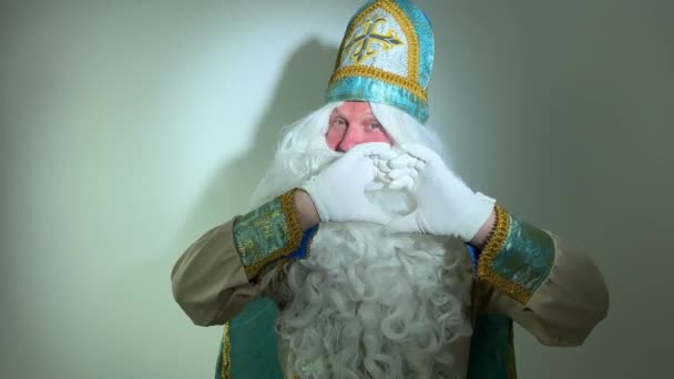 Différentes Émotions Positives Saint Nicolas Merveilleux Qui Été Fondateur Costume — Video
