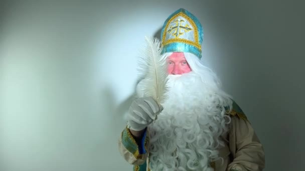 Сказка Месяцев Николай Чудотворец Святой Николай Основатель Санта Мороз Мороз — стоковое видео