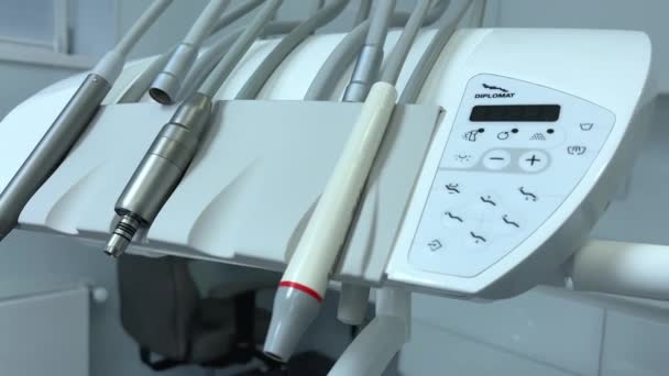 Tandvård Medicin Stomatologi Koncept Modern Tandvårdsklinik Kontor Interiör Bokeh Interiör — Stockvideo