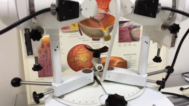 Інтер Сучасного Офтальмологічного Кабінету Магазині Оптики Або Клініці Професійна Діагностика — стокове відео