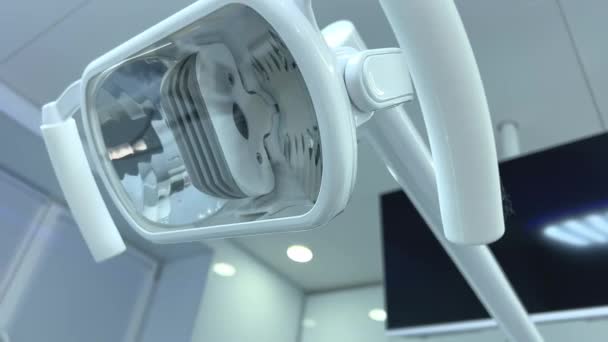 牙科诊所 工具牙医现代牙科诊所的视野 — 图库视频影像
