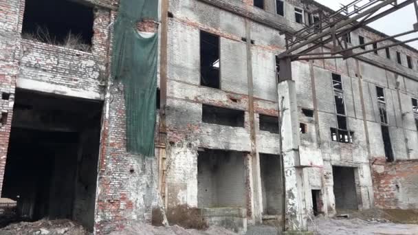 War City Air Bomb Hit Residential Apartment Building Ruins Chemical — стокове відео
