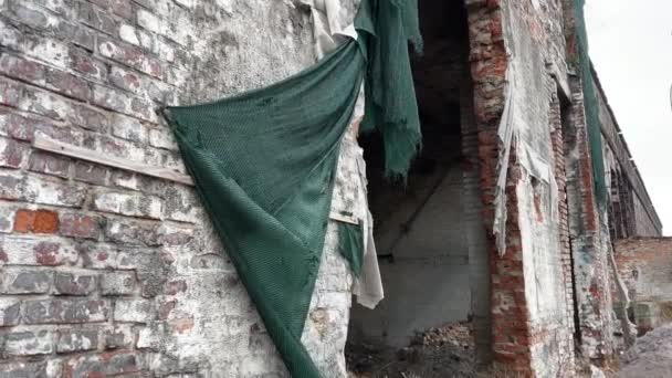 Ucraina Vinnitsa Distrutto Casa Danneggiato Finestre Rotte Nessuna Porta Ucraina — Video Stock