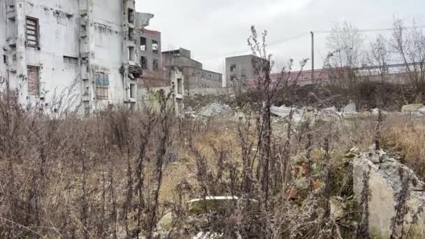 Vinnytsia Ουκρανία Χημικός Εργοστάσιο Ερείπια Και Ερείπια Του Φυτού Την — Αρχείο Βίντεο