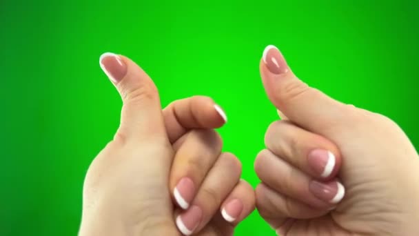 Δύο Ταυτόχρονα Χτυπούν Δάχτυλά Σου Χέρι Θραύση Χειρονομία Χέρι Απομονώνονται — Αρχείο Βίντεο
