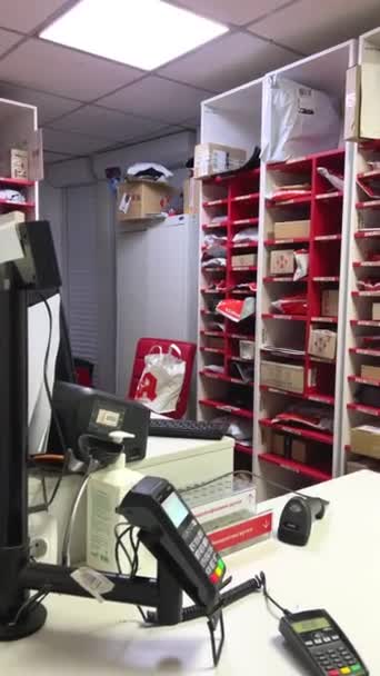 New Post Office Post Office Different Delivery Parcels Stored Envelopes — Video Stock