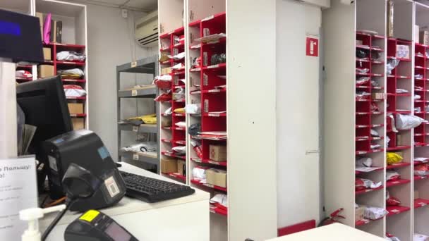 New Post Office Post Office Different Delivery Parcels Stored Envelopes — Stock videók