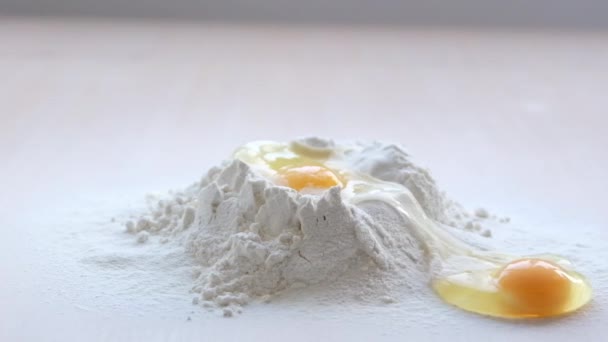 Eggs Flour Beginning Were Three Fell Everything Spilled Went Boundaries — Stock video