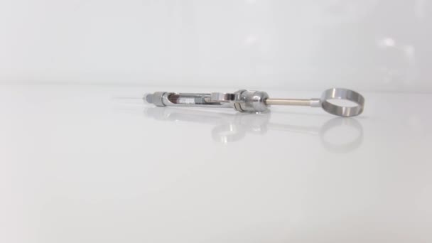 Carpulse Syringe Special Instruments Used Dentistry Local Anesthesia Can Made — Stockvideo