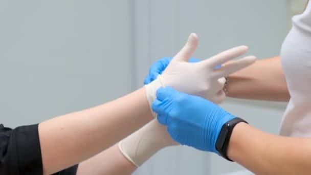 Individual Protection Products Vinyl Disposable Gloves Spread Virus Protection Infections — Wideo stockowe