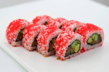Sushi Florida and California Isolated on White Background. Studio Photo. High quality photo