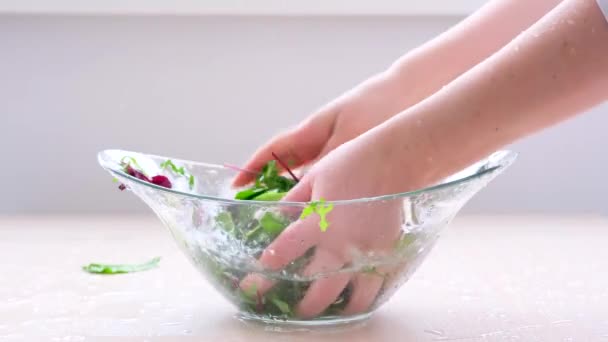 Super Slow Motion Shot Von Fliegenden Schnitten Aus Buntem Gemüse — Stockvideo