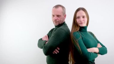 happy couple love smiling embracing, man woman smile looking at camera, isolated over white background