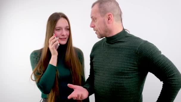 Phone Hand Solve Problems Litter Phone Swear Man Yelling His — Vídeo de stock
