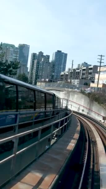 Skytrain Bridge New Westminster Und Surrey Großraum Vancouver British Columbia — Stockvideo