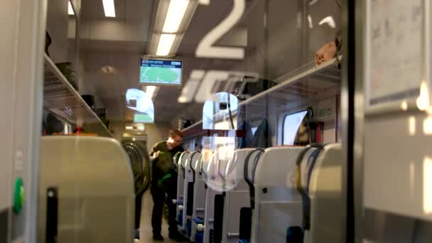 Pshemysil Glödande Warszawa Wschodnia Polska Tågplatser Intercity Sträcker Sig Från — Stockvideo