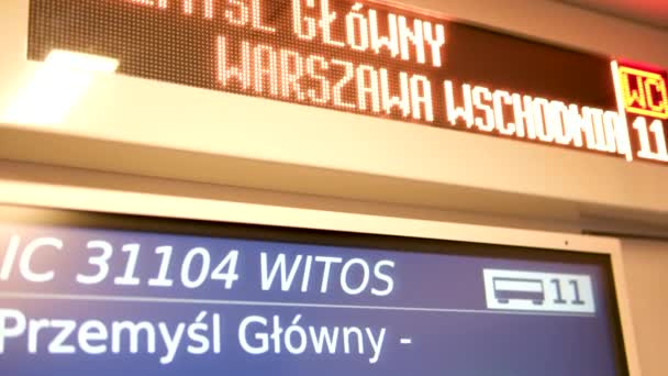Pshemysil Glowny Warszawa Wschodnia Poolse Treinstoelen Intercity Rijdt Van Przemysl — Stockvideo