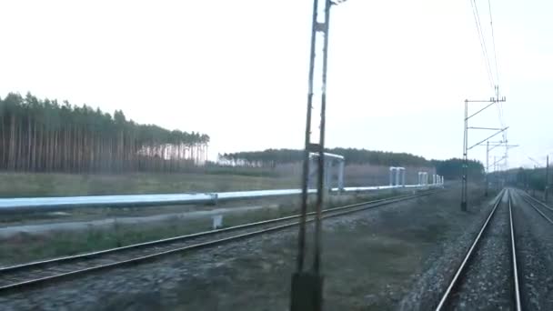 Pshemysil Glowny Warszawa Wschodnia Poolse Treinstoelen Intercity Rijdt Van Przemysl — Stockvideo