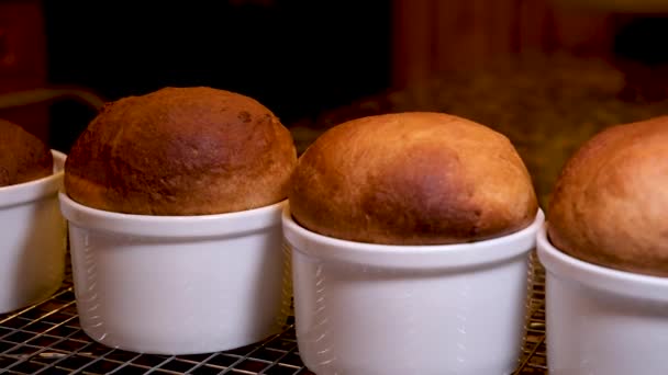 イースターケーキはオーブンで焼く レーズンと茶色の甘い生地 高品質4K映像 — ストック動画