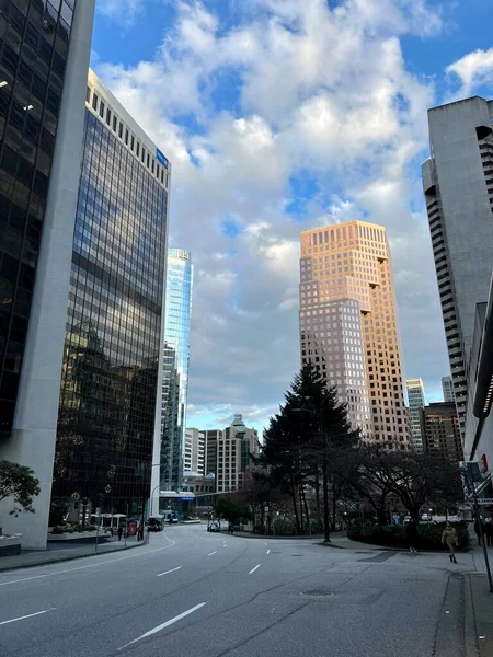 Vancouver Canada 2023 Grote Stad Leven Wolkenkrabbers Hoge Nieuwe Moderne — Stockfoto
