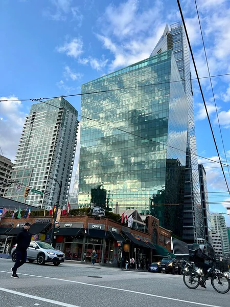 Vancouver Canadá 2023 Metrópolis Grandes Rascacielos Vida Ciudad Alta Nuevas — Foto de Stock