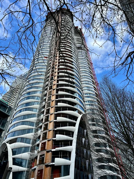 Casas Altas Canadá Rascacielos Construcción Centro Vancouver Contra Cielo Azul — Foto de Stock