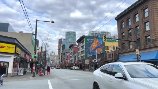 거리의 건물에 사람들 세계에서 도시인 밴쿠버 여행하는 대도시 생활을 세계에서 — 비디오