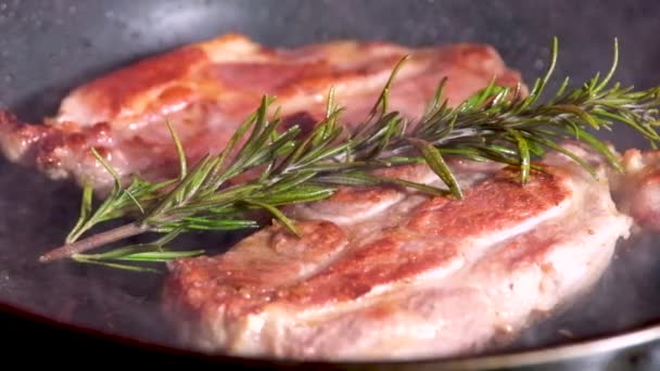 Cotolette Barbecue Guardare Molto Gustoso Cucinato Hamburger Fuoco Caldo Aperto — Video Stock