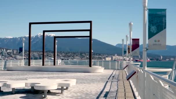 Canada Place Edificios Comerciales Centro Vancouver Puerto Muelle Donde Llegan — Vídeos de Stock