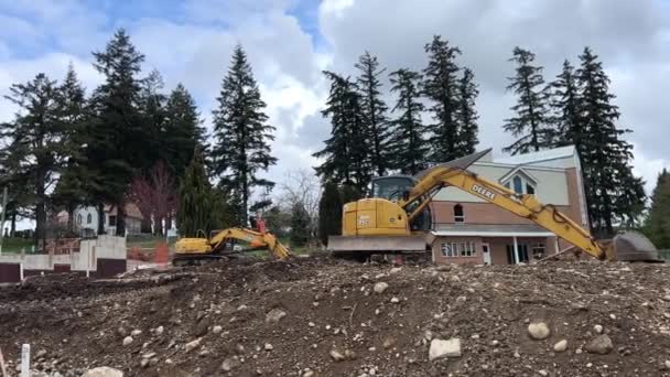 Belle Maison Neuve Dans Ville Surrey Près Vancouver Canada Nuages — Video
