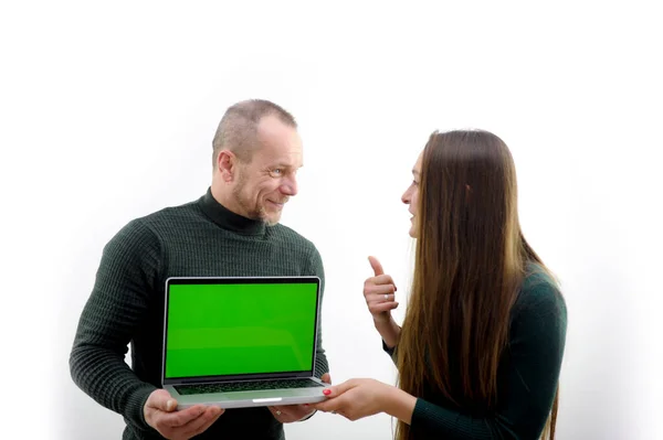 Young Asian Couple Laptop Gesturing Yes Happy Good News Celebrating — Stock Photo, Image
