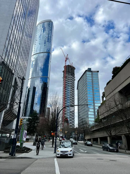Hohe Häuser Kanada Wolkenkratzer Bau Der Innenstadt Von Vancouver Gegen — Stockfoto